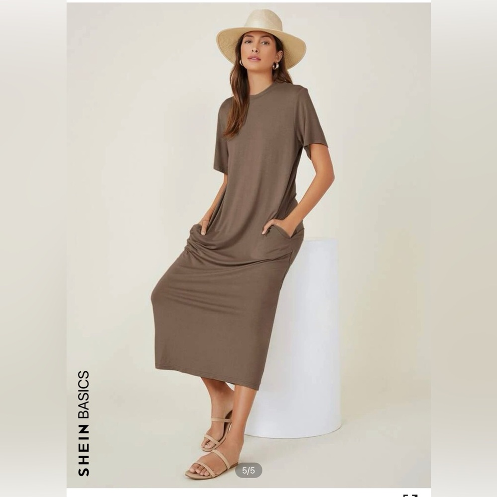 Stretch Cotton Maxi midi TShirt dress